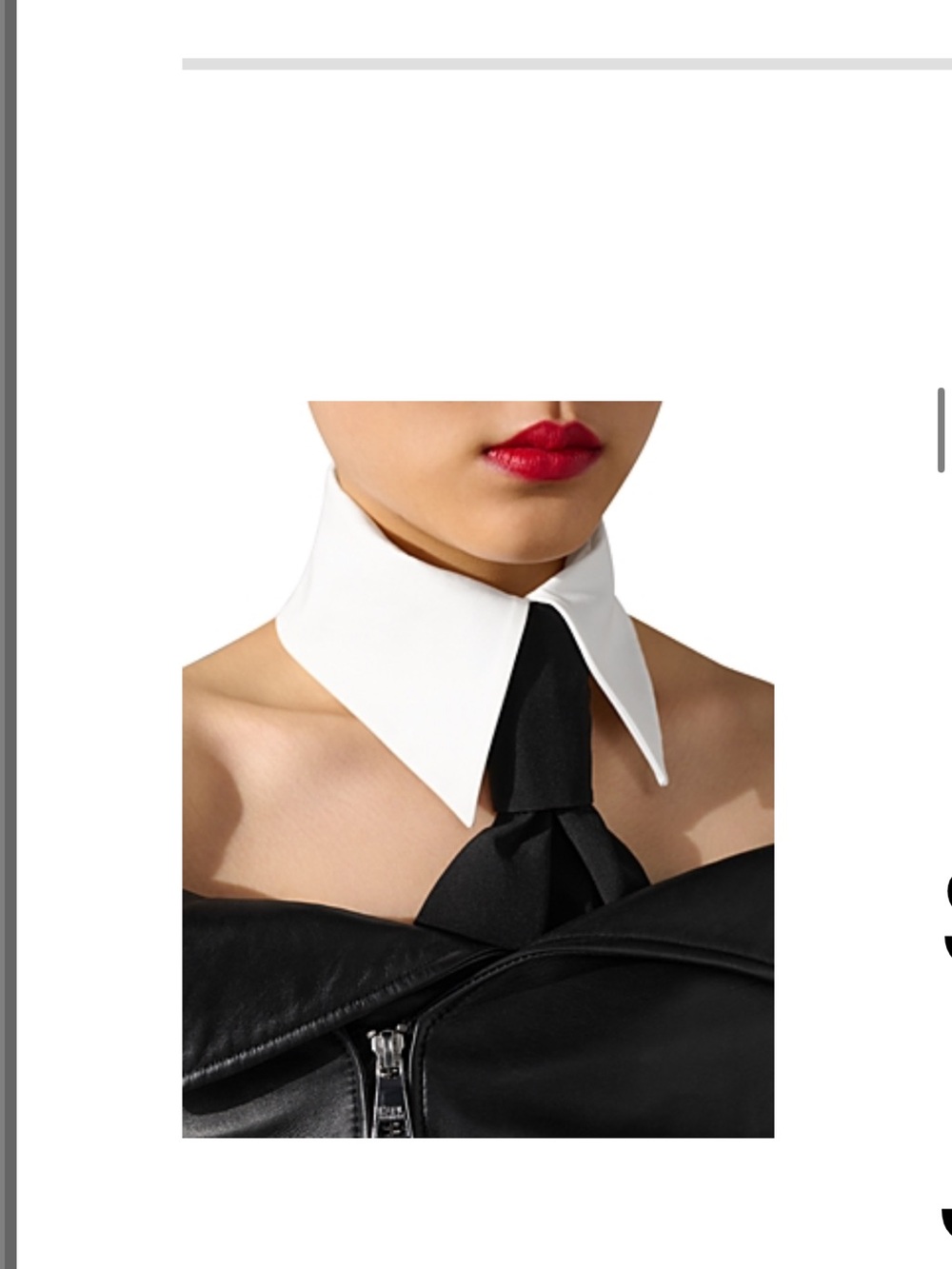 Karl Lagerfeld Black and White Collar Tie Neckpiece size M/L